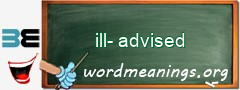 WordMeaning blackboard for ill-advised